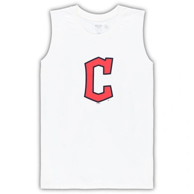 Concepts Sport Women's  White, Navy Cleveland Guardians Plus Size Tank Top And Shorts Sleep Set In White