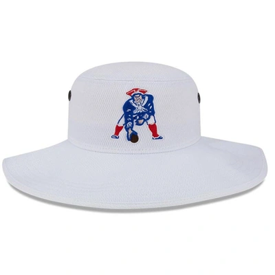 Shop New Era White New England Patriots 2023 Nfl Training Camp Throwback Panama Bucket Hat