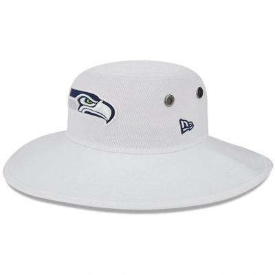 Shop New Era White Seattle Seahawks 2023 Nfl Training Camp Panama Bucket Hat