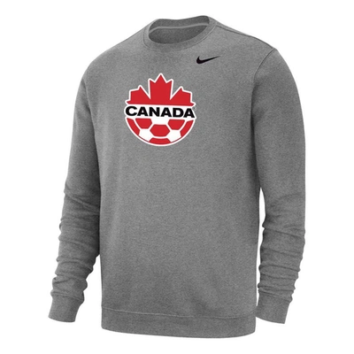 Shop Nike Heather Gray Canada Soccer Fleece Pullover Sweatshirt