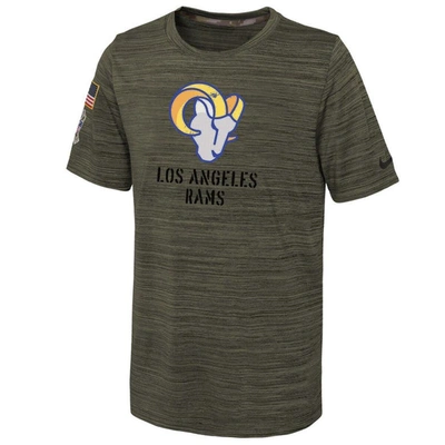 Shop Nike Youth  Olive Los Angeles Rams 2022 Salute To Service Velocity T-shirt