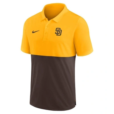 Shop Nike Gold/brown San Diego Padres Team Baseline Striped Performance Polo