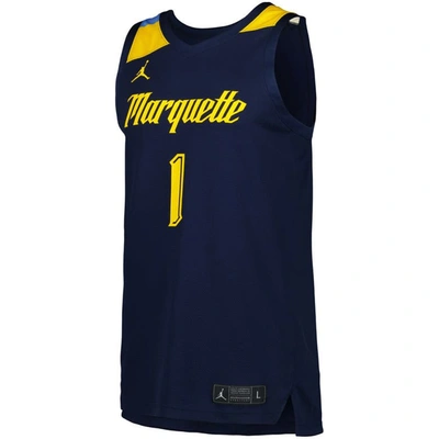 Shop Jordan Brand #1 Navy Marquette Golden Eagles Replica Basketball Jersey