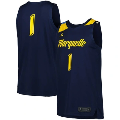 Shop Jordan Brand #1 Navy Marquette Golden Eagles Replica Basketball Jersey