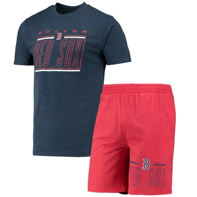 Shop Concepts Sport Red/navy Boston Red Sox Meter T-shirt And Shorts Sleep Set