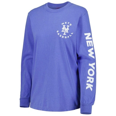 Shop Soft As A Grape Royal New York Mets Team Pigment Dye Long Sleeve T-shirt