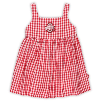 Shop Garb Girls Toddler  Scarlet Ohio State Buckeyes Cara Woven Gingham Dress