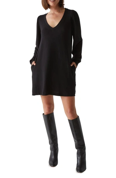 Shop Michael Stars Trisha Long Sleeve T-shirt Dress In Black