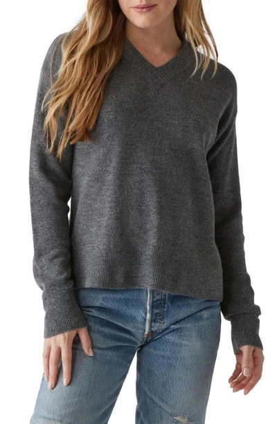 Shop Michael Stars Wes V-neck Sweater In Charcoal
