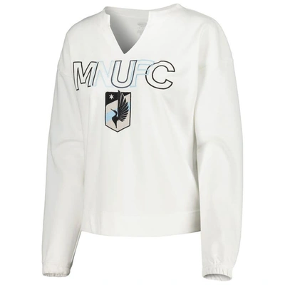 Shop Concepts Sport White Minnesota United Fc Sunray Notch Neck Long Sleeve T-shirt