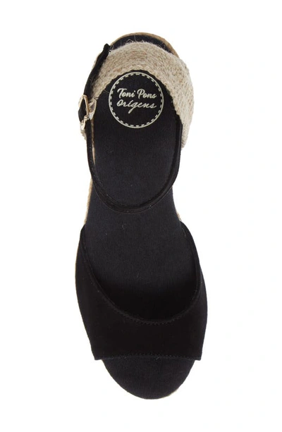 Toni Pons Llivia Wedge Sandal In Black Suede