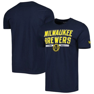 Shop New Era Navy Milwaukee Brewers Batting Practice T-shirt