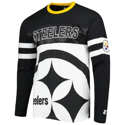Shop Starter Black/white Pittsburgh Steelers Halftime Long Sleeve T-shirt
