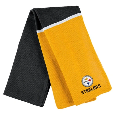 Shop Wear By Erin Andrews Black Pittsburgh Steelers Colorblock Cuffed Knit Hat With Pom And Scarf Set