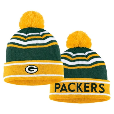 Wear By Erin Andrews Green Green Bay Packers Colorblock Cuffed Knit Hat With Pom And Scarf Set In Green