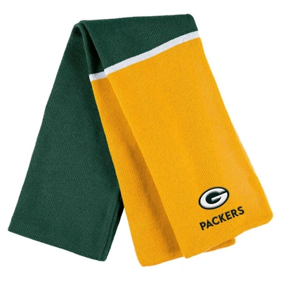 Wear By Erin Andrews Green Green Bay Packers Colorblock Cuffed Knit Hat With Pom And Scarf Set In Green