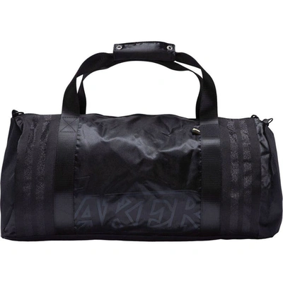 Shop Mitchell & Ness Los Angeles Lakers Hardwood Classics Satin Duffel Bag In Black