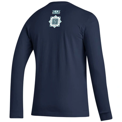 Shop Adidas Originals Adidas Navy Seattle Kraken Reverse Retro 2.0 Fresh Playmaker Long Sleeve T-shirt