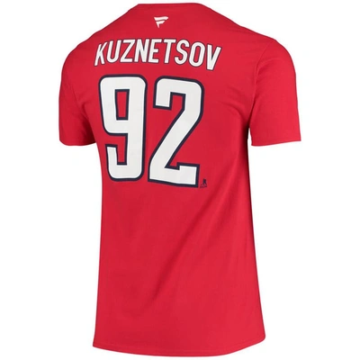 FANATICS FANATICS BRANDED EVGENY KUZNETSOV RED WASHINGTON CAPITALS NAME & NUMBER T-SHIRT 