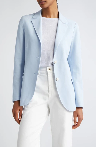 Shop Eleventy Textured Linen Blend Blazer In Baby Blue