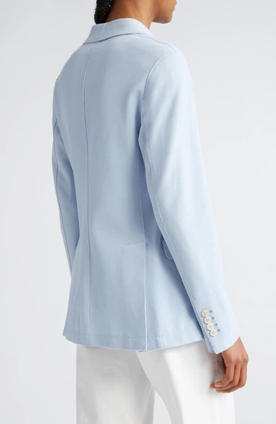 Shop Eleventy Textured Linen Blend Blazer In Baby Blue