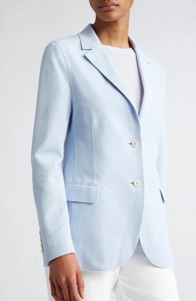 Shop Eleventy Textured Linen Blend Blazer In Baby Blue