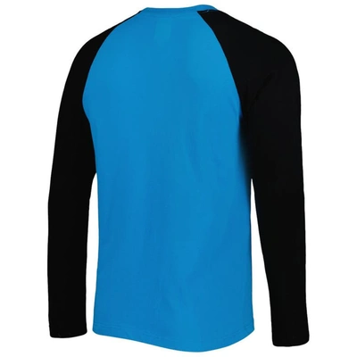 Shop New Era Blue Carolina Panthers Current Raglan Long Sleeve T-shirt