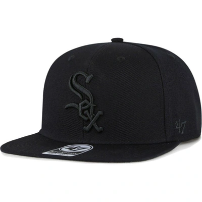 Shop 47 ' Chicago White Sox Black On Black Sure Shot Captain Snapback Hat