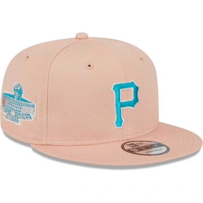 Shop New Era Pink Pittsburgh Pirates  Sky Aqua Undervisor 9fifty Snapback Hat