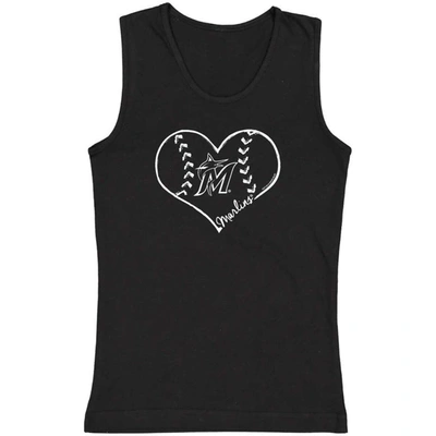 Soft As A Grape Youth  Black Miami Marlins Cotton Tank Top In Black