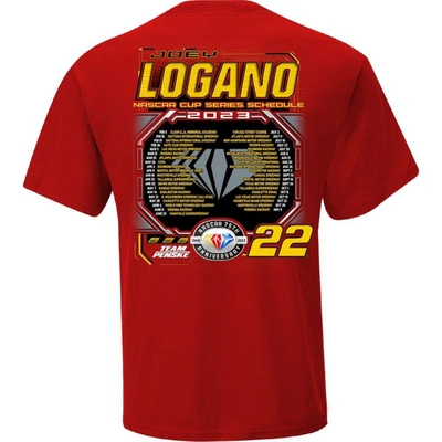 Shop Team Penske Red Joey Logano 2023 Nascar Cup Series Schedule T-shirt