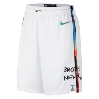 Shop Nike White Brooklyn Nets 2022/23 City Edition Swingman Shorts