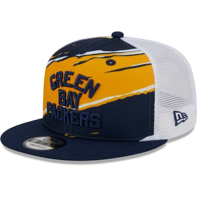 Shop New Era Navy Green Bay Packers Historic Tear Trucker 9fifty Snapback Hat