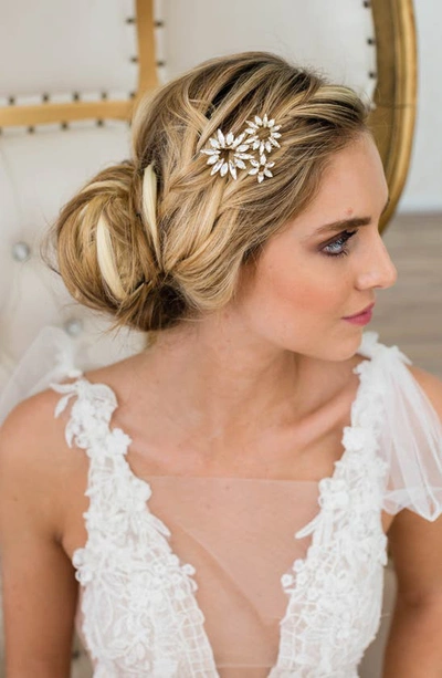 Shop Brides And Hairpins Camila Crystal Hair Clip In Classic Silver