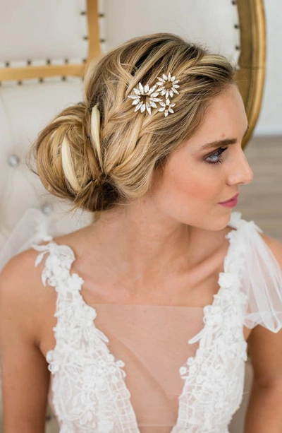 Brides And Hairpins Camila Crystal Hair Clip In Classic Silver