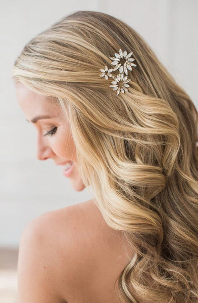Shop Brides And Hairpins Brides & Hairpins Camila Crystal Hair Clip In Classic Silver
