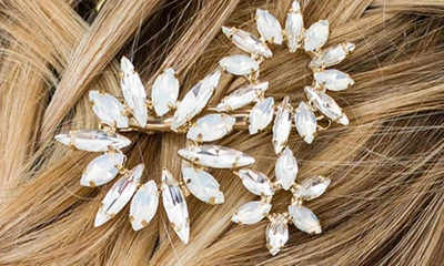 Shop Brides And Hairpins Brides & Hairpins Camila Crystal Hair Clip In Classic Silver