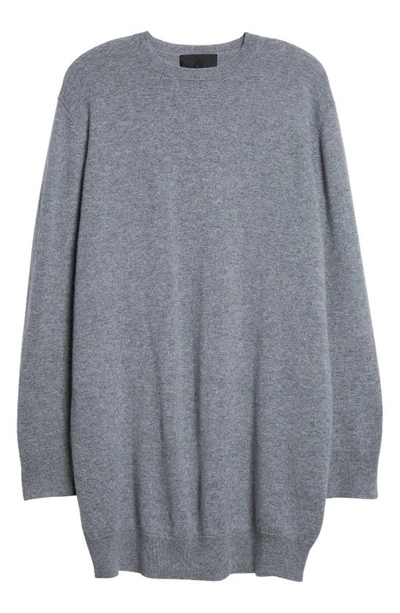 Shop Nili Lotan Sage Knit Cashmere Sweater Dress In Light Grey Melange