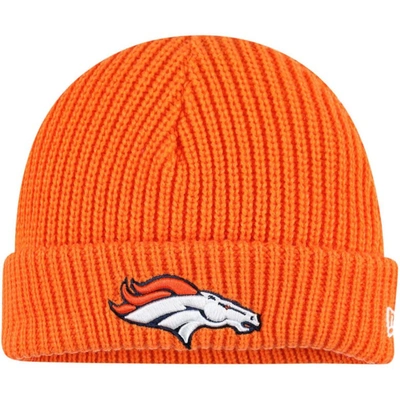 Shop New Era Orange Denver Broncos Fisherman Skully Cuffed Knit Hat