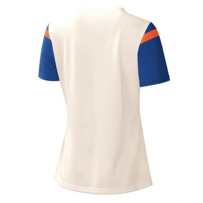 Shop Starter White Denver Broncos Kick Start V-neck T-shirt In Cream