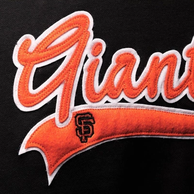Soft As A Grape Black San Francisco Giants Plus Size Side Split Pullover Hoodie In Black