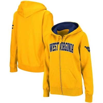Shop Colosseum Stadium Athletic Gold West Virginia Mountaineers Arched Name Full-zip Hoodie