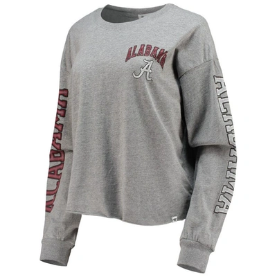 Shop 47 ' Heathered Gray Alabama Crimson Tide Ultra Max Parkway Long Sleeve Cropped T-shirt In Heather Gray