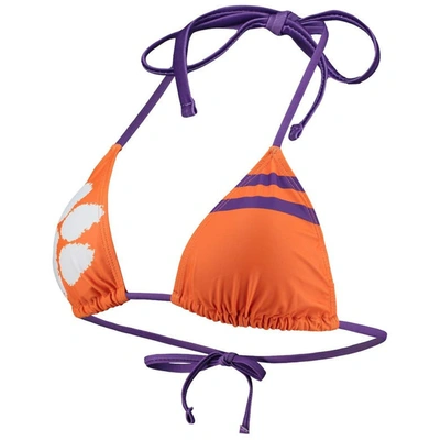 Shop Foco Orange Clemson Tigers Wordmark Bikini Top