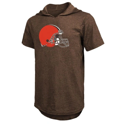 Shop Majestic Threads Nick Chubb Brown Cleveland Browns Player Name & Number Tri-blend Slim Fit Hoodie T-