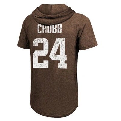 Shop Majestic Threads Nick Chubb Brown Cleveland Browns Player Name & Number Tri-blend Slim Fit Hoodie T-