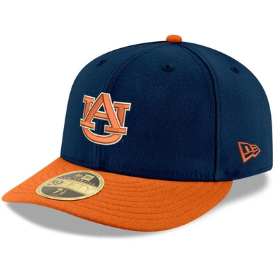 New Era Men's  Navy, Orange Auburn Tigers Basic Low Profile 59fifty Fitted Hat In Navy