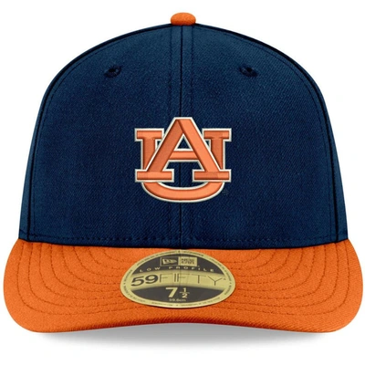 New Era Men's  Navy, Orange Auburn Tigers Basic Low Profile 59fifty Fitted Hat In Navy