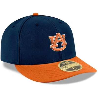 New Era Men's  Navy, Orange Auburn Tigers Basic Low Profile 59fifty Fitted Hat In Navy