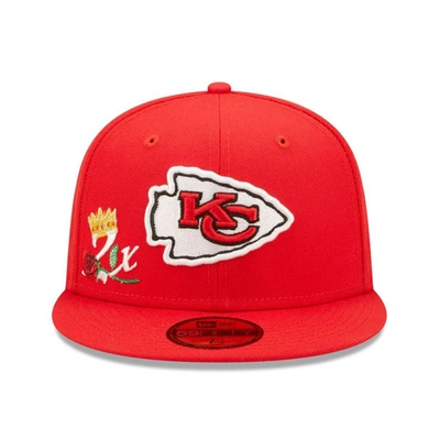 Shop New Era Red Kansas City Chiefs Crown 2x Super Bowl Champions 59fifty Fitted Hat